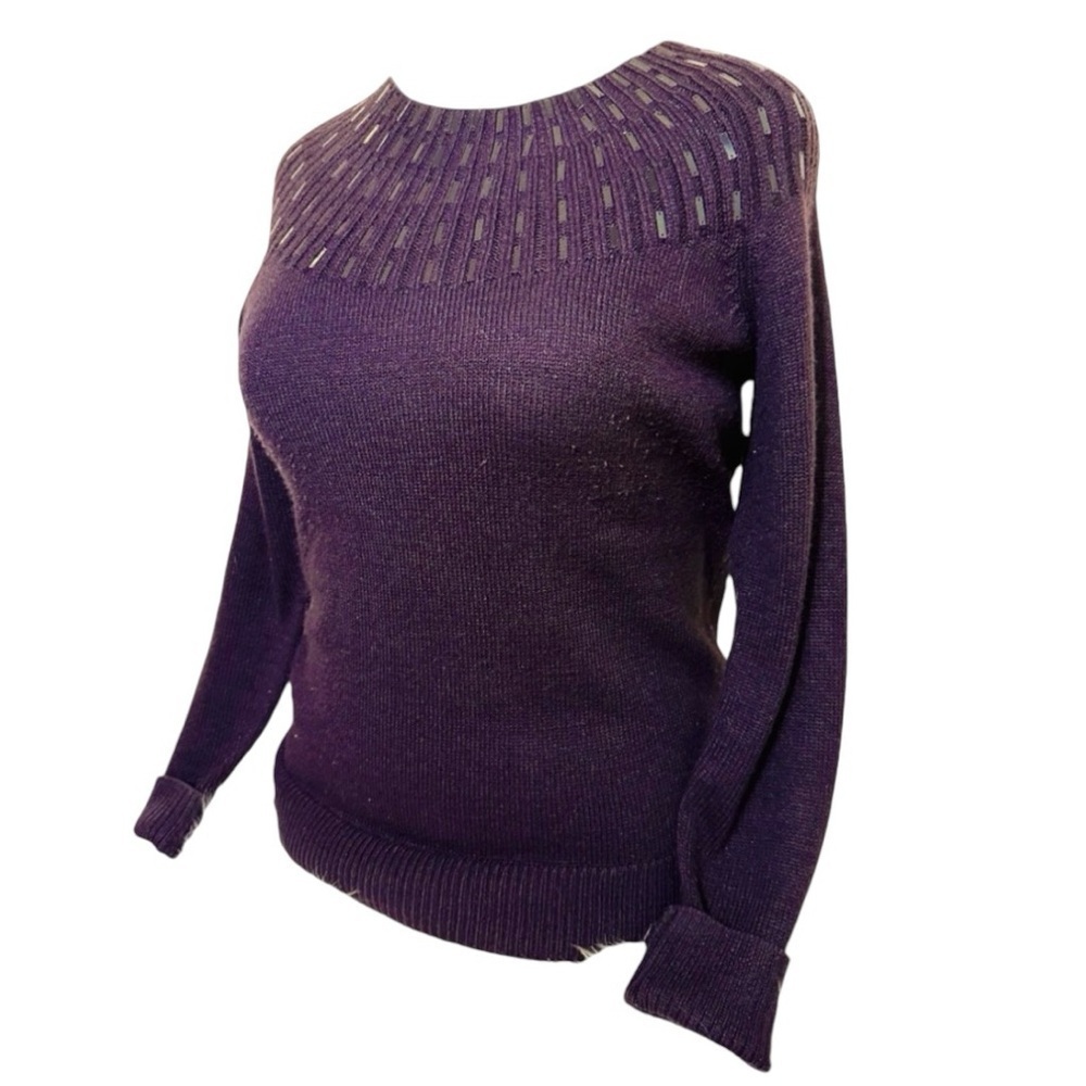 APT. 9 Sequined Plum Crewneck Sweater